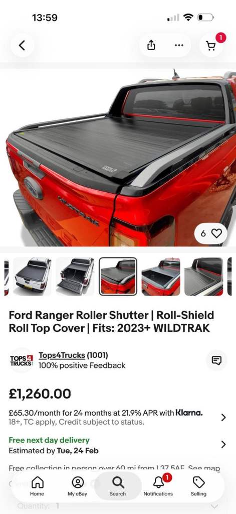 Rocktop rear cover Ford Ranger