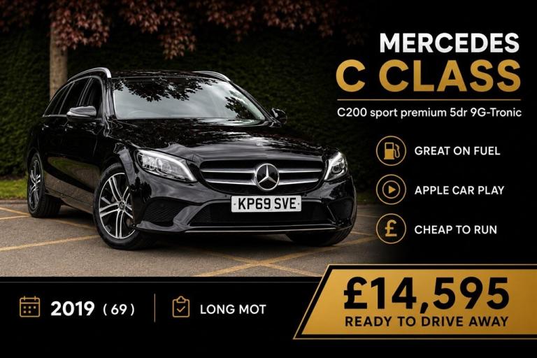 2019 Mercedes-Benz 200 C200 Sport Premium 5dr 9G-Tronic Estate Petrol/Ele Automatic