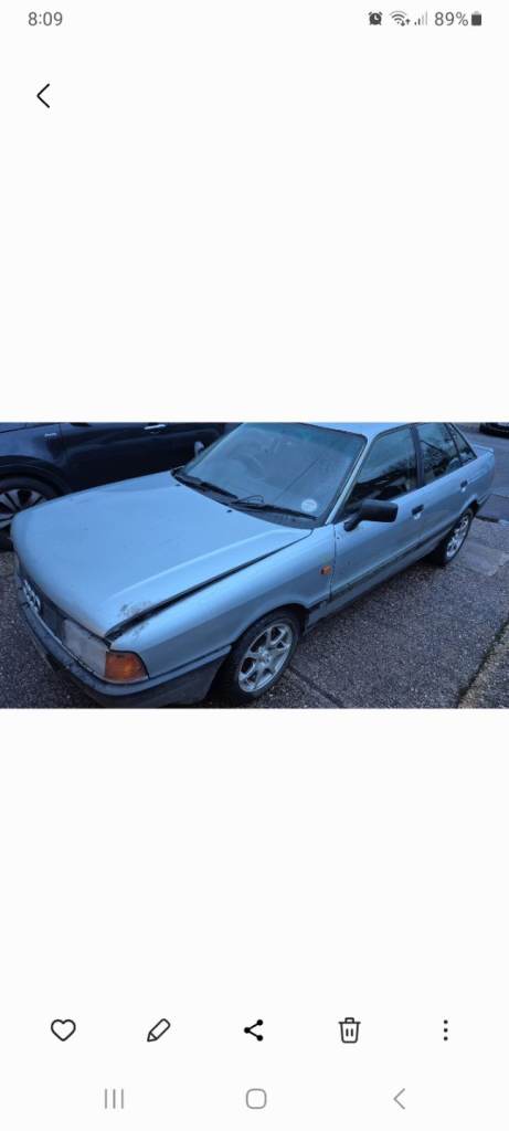 Audi, 80, Saloon, 1991, Manual, 1984 (cc), 4 doors