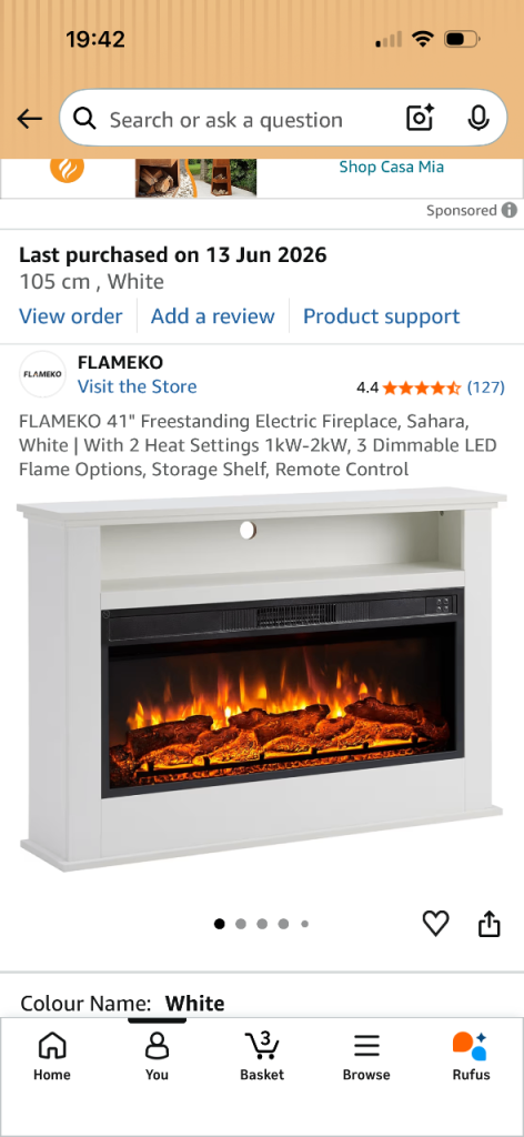 Free standing electric fire (new)