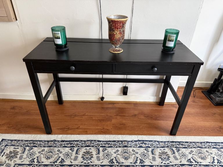 IKEA HEMNES Solid Wood Desk Black-Brown – 2 Drawers – Home Office