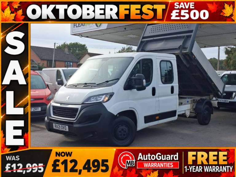 2021 Peugeot Boxer 2.2 BlueHDi 335 Built for Business Tipper Double Cab 4dr Diesel Manual L3 E Ti...