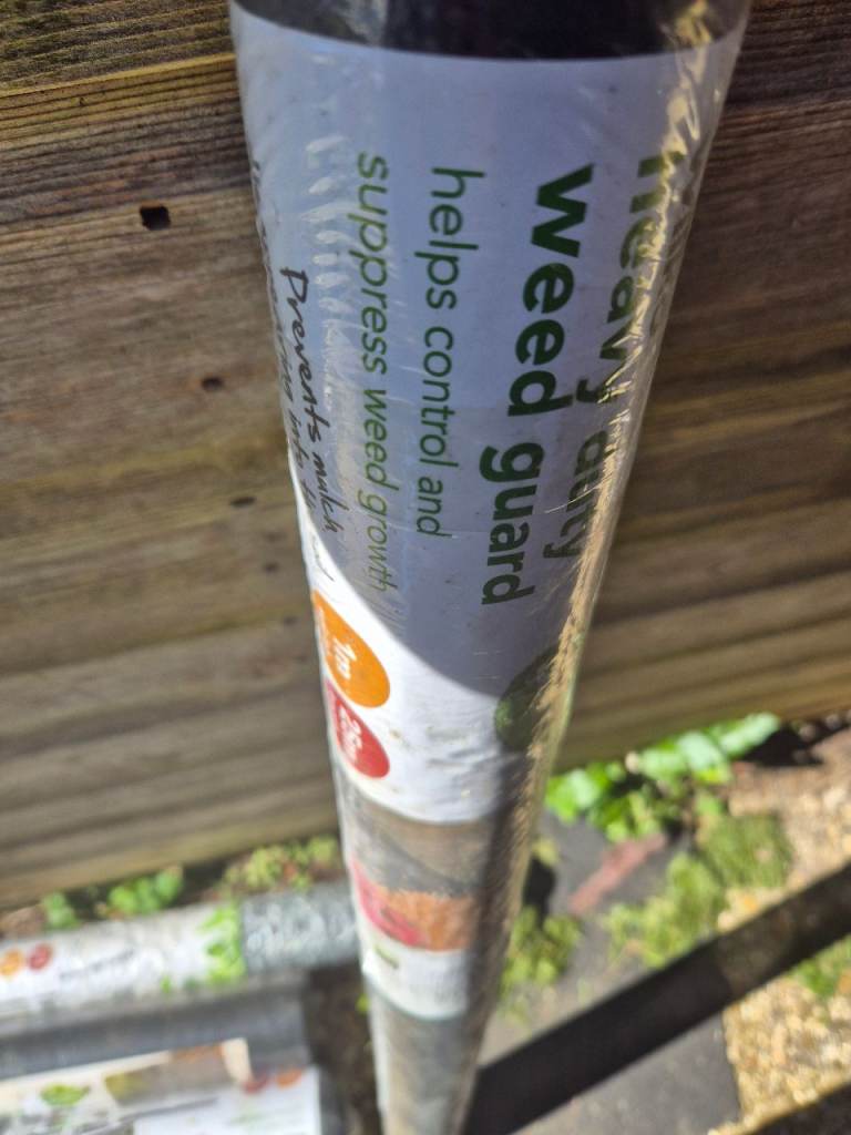 Heavy duty weed membrane. New roll 25 x 1 metres. Allotment or garden.