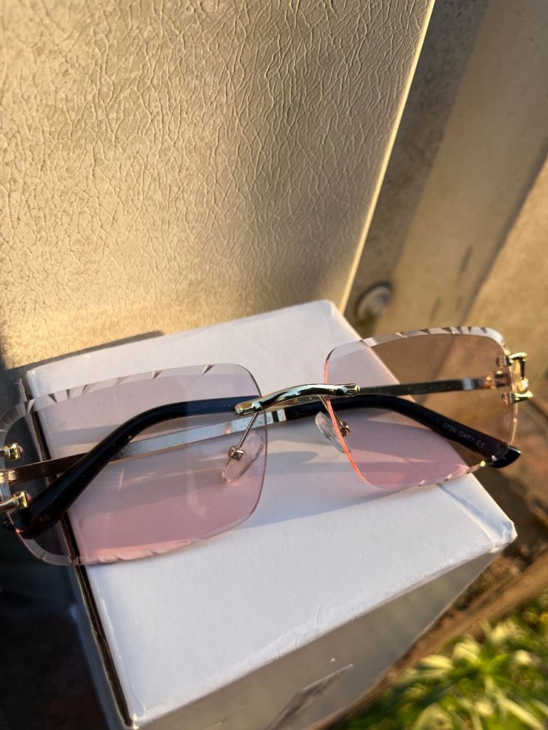 Rimless Lense Sunglasses with Gold Frame