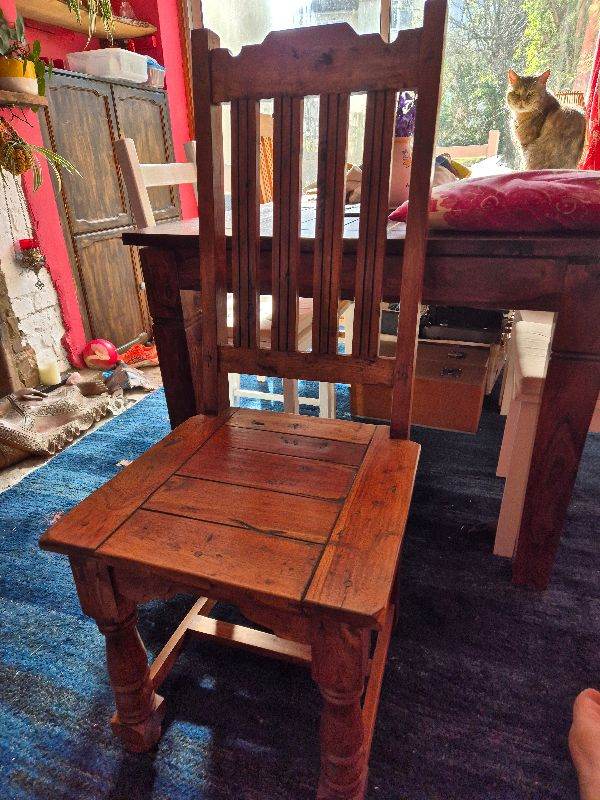 Further reduced as we need the space! Quality, solid wooden dining chairs x 4