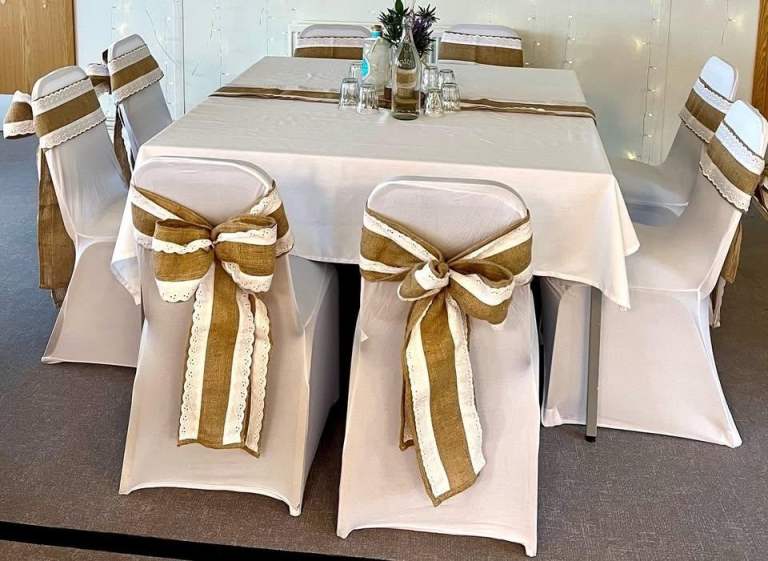 Rustic Chair Sashes - Hessian / Wedding