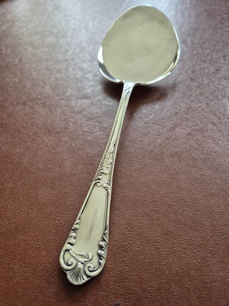 Large vintage rare serving spoon H.W & Co S EPNS