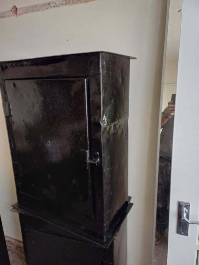 black metal cabinet high-gloss - 84h by 66w by 36w cm - 2 available