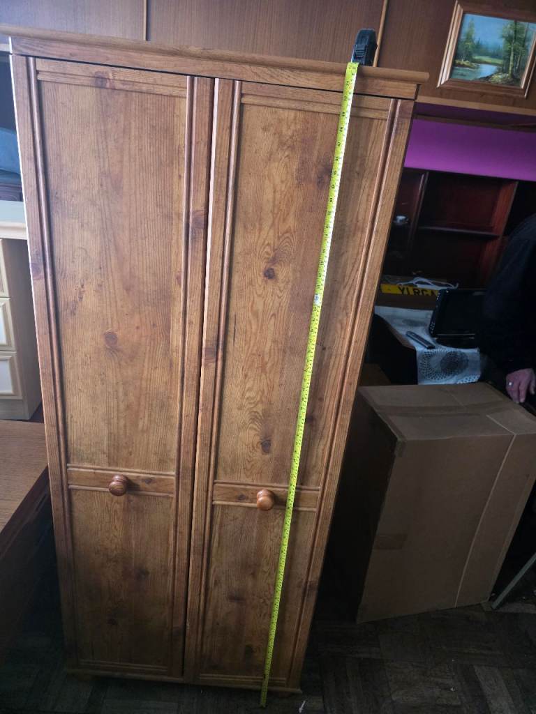 Wooden Double Wardrobe with Two Doors – Good Condition