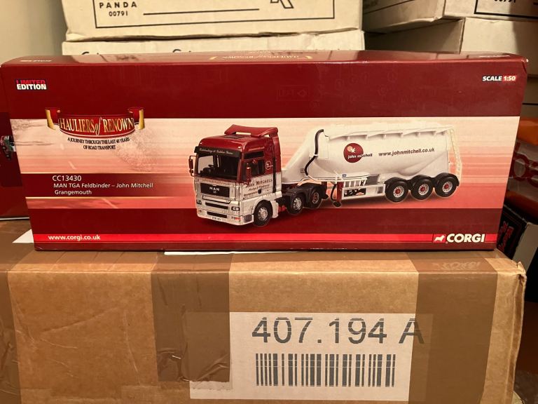 Rare Corgi CC13430 MAN TGA Feldbinder in 'John Mitchell' livery of Grangemouth