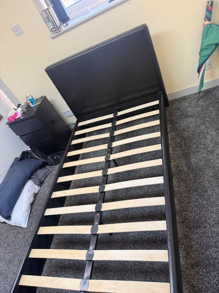 Free brown leather bed frame excellent condition 