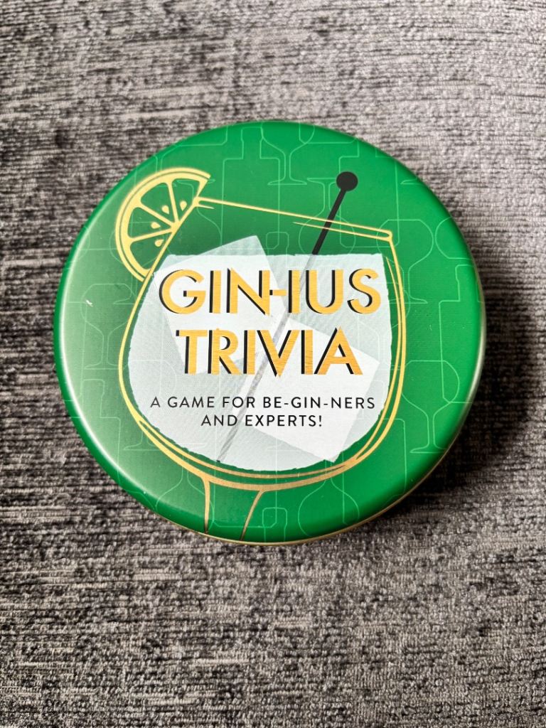 Gin Card Trivia Game Gin-Ius in Tin from M&S.