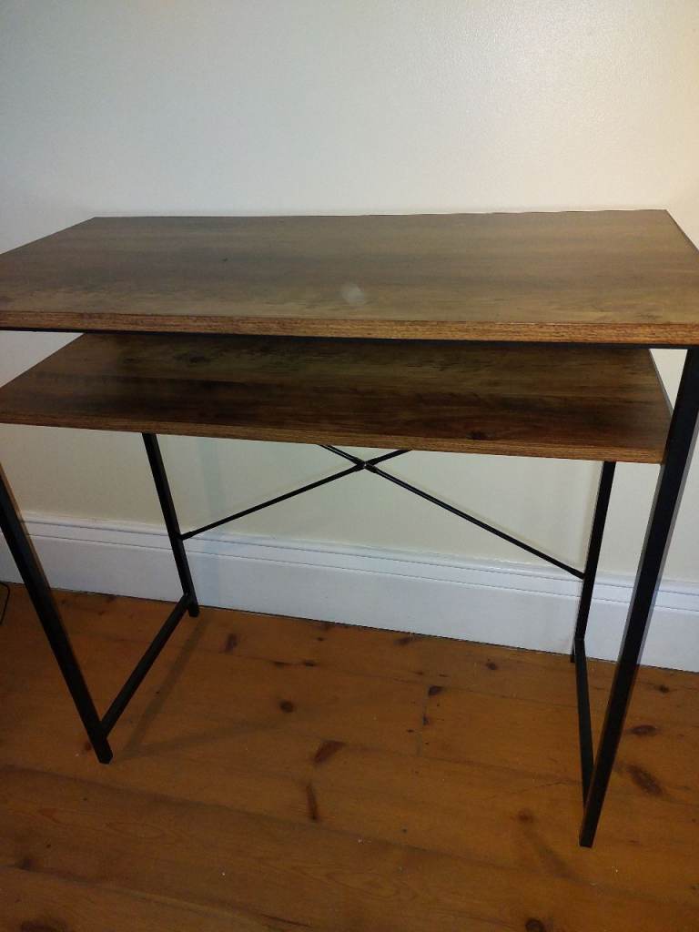 Office desk. Wood effect and black metal £20