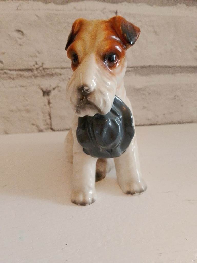 Charming Ceramic Dog Figurine with Hat