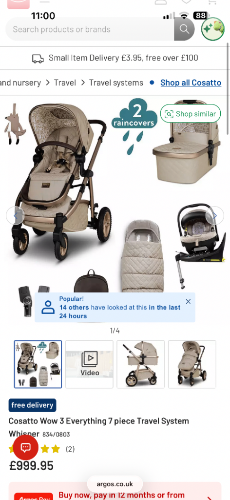 Cosatto Wow 3 Everything 7 Piece Travel System - Whisper Beige
