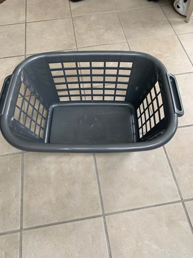ADDIS LARGE GREY LAUNDRY BASKET - 67x44x27 cm