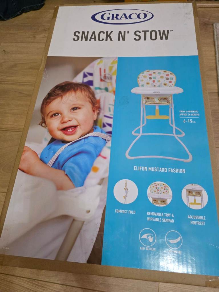 NEW/UNOPENED Graco Snack N' Stow Highchair – Elifun Mustard