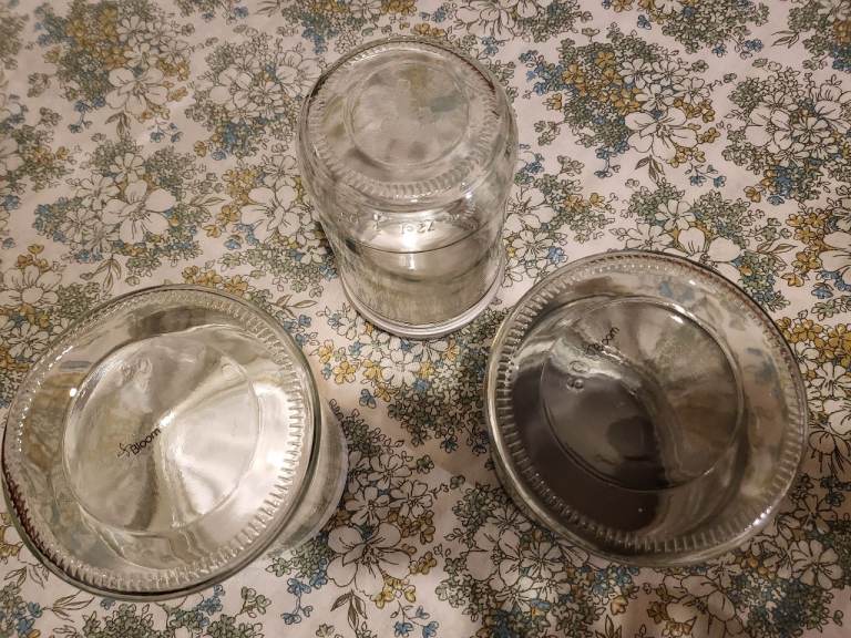 Bloom and Herevin glass Canister Jars X 3