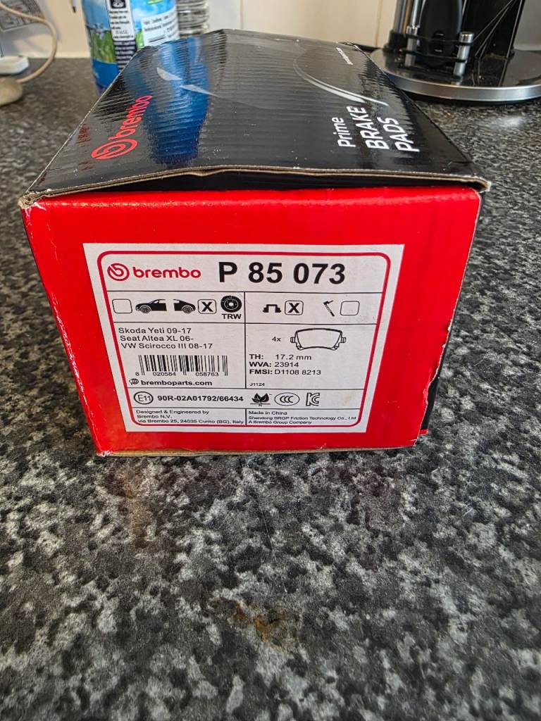 Brembo brake pads p85 073 vw audi skoda seat (rear)
