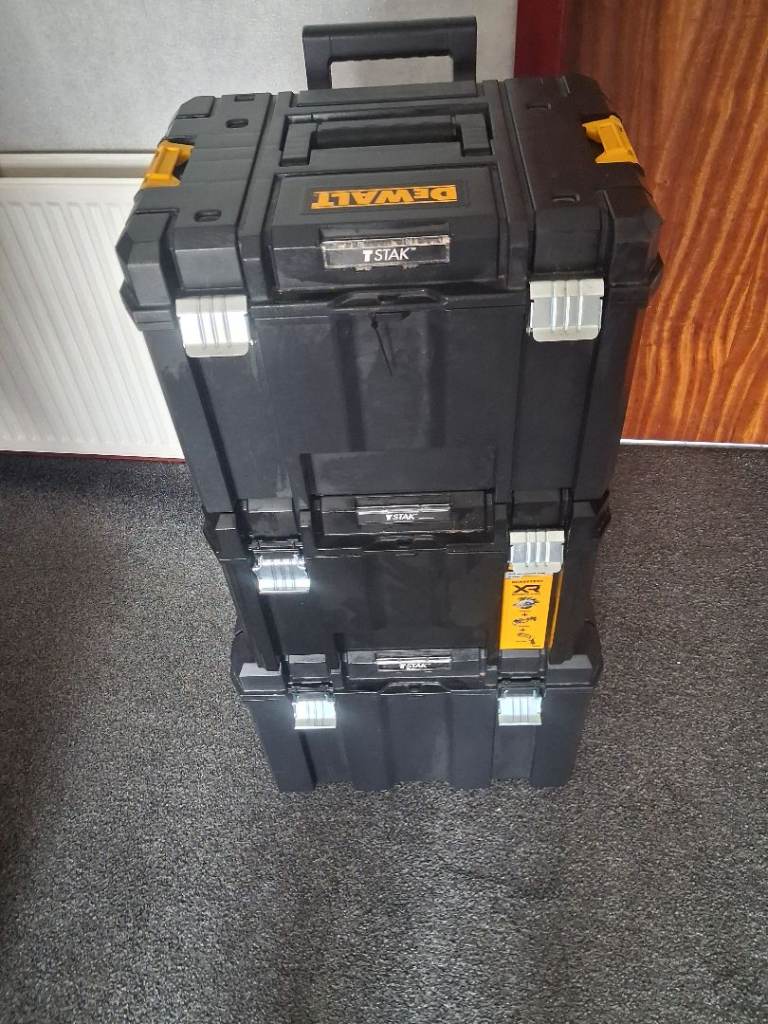 DeWalt TStak Tool Storage Boxes with Trolley Handle
