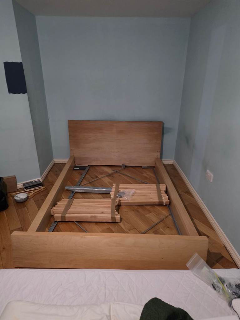 Double Bed Frame with Slats – Good Condition