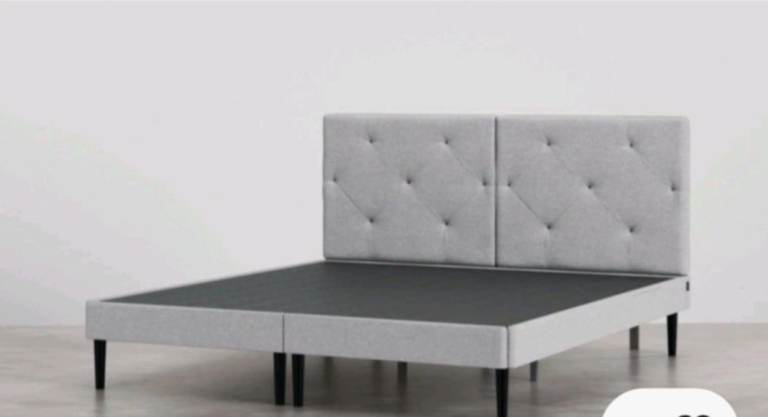 Emma  Grey Singature Beds with Tufted Headboards, 150x200cm