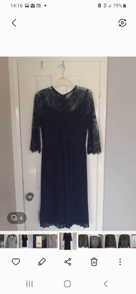 Navy dress lace top