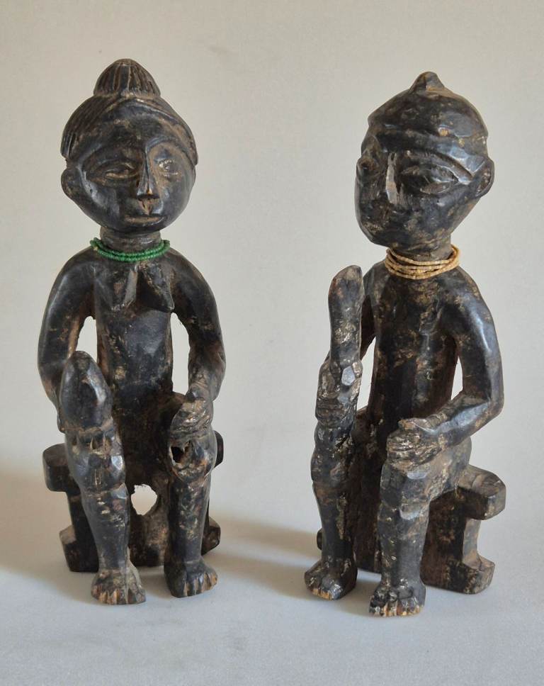 Antique Ashanti King and Queen Figures Ghana
