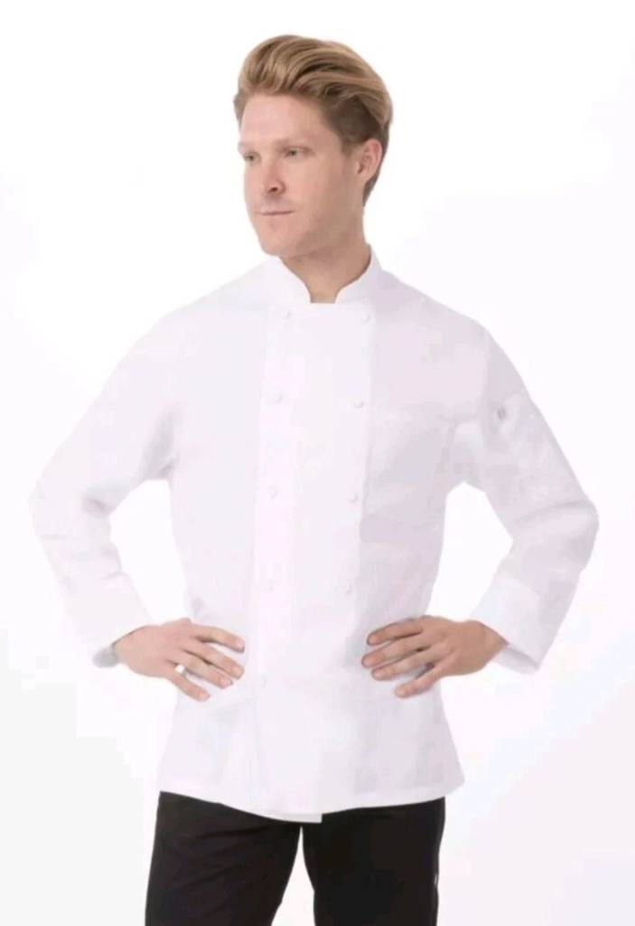 Chef Works Calgary White Cool vent unisex chefs coat size S. Bnwt NEW 