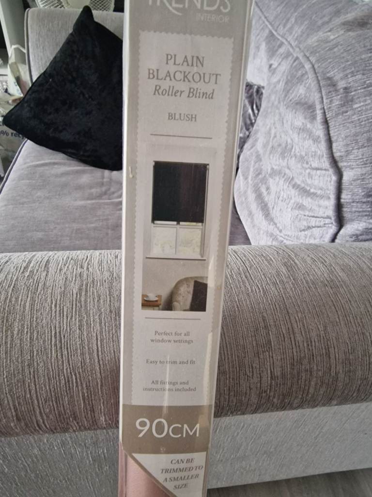 Blush Plain Blackout Roller Blind - 90cm