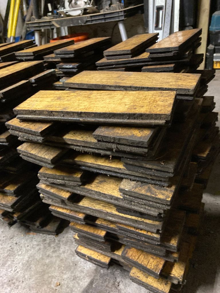 Reclaimed Oak Parquet blocks