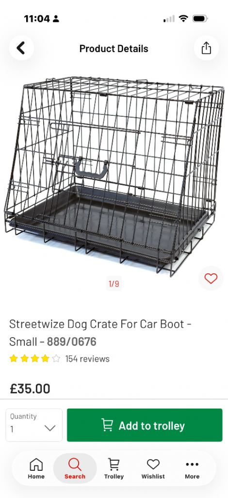 Small dog Crate and memory foam mattress 