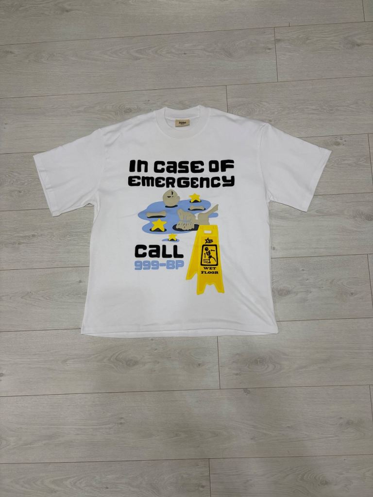 Broken Planet 'In Case of Emergency' T-Shirt - White, Large, As Good As New