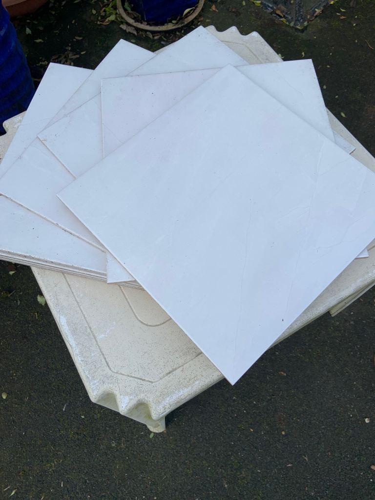 10 perfect off white wall/floor tiles 20” square by Guocera