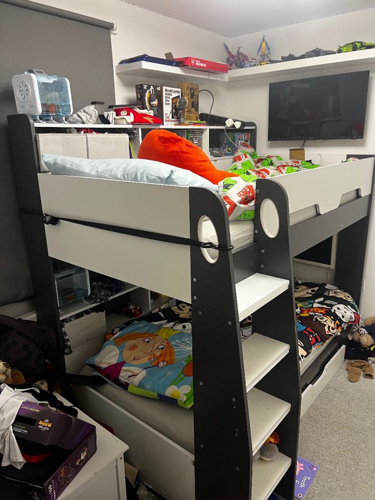 FREE Orion Bunk Bed Frame (Grey/White) - 3ft Single