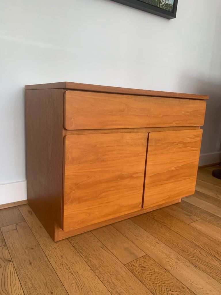 Vintage Tapley teak record cabinet vinyl storage cupboard mid century sideboard 