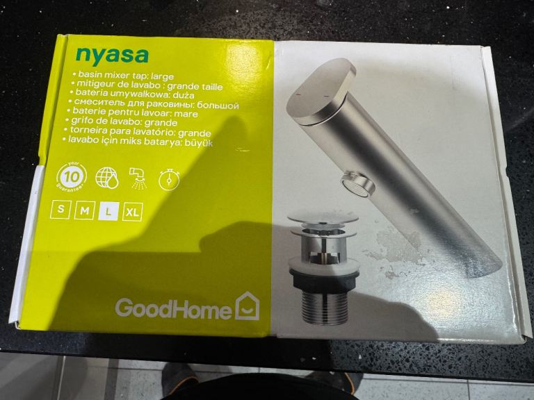 GoodHome Nyasa Basin Mixer Tap Large – New, Silver