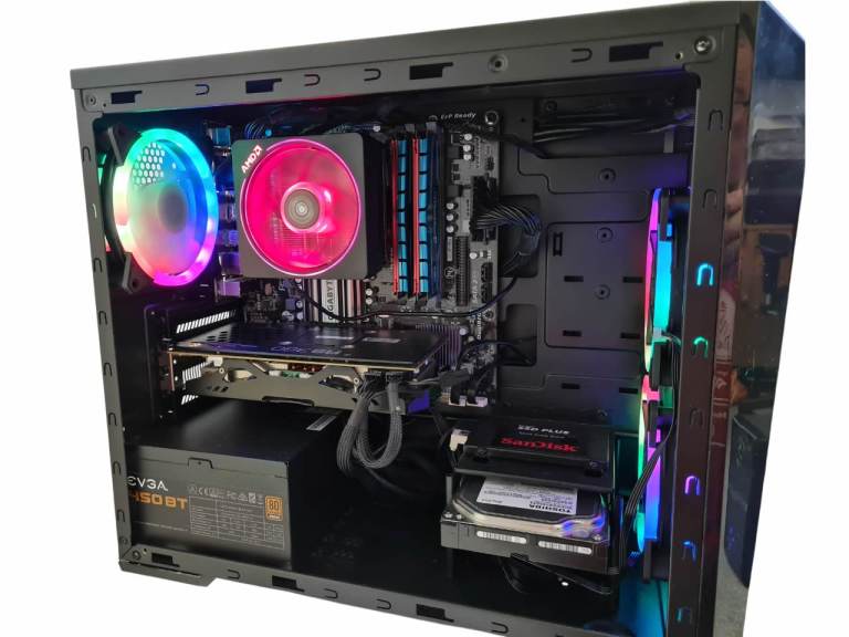 Gaming PC - Win 11 Pro, AMD 8 core 3.5GHz, 16GB gaming RAM, 240GB SSD, 500GB HDD, Radeon R9 380 4GB