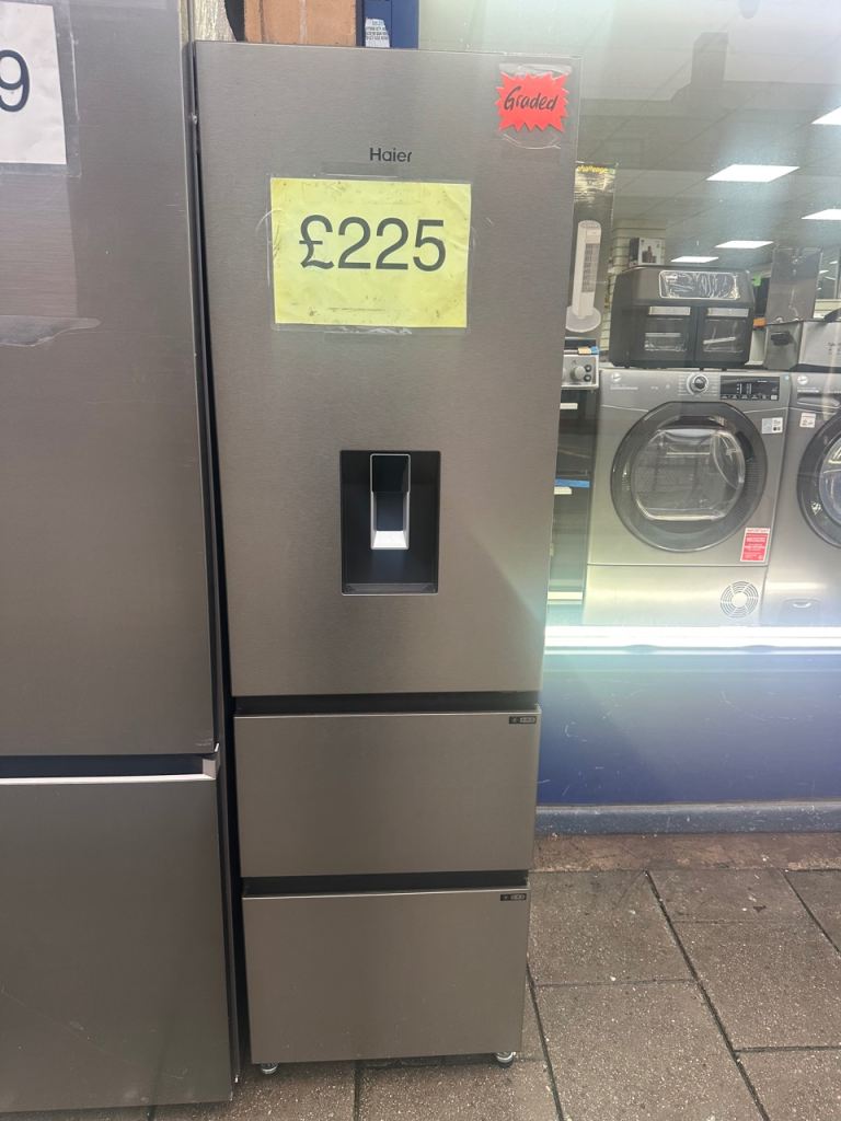 SILVER HAIER 3 DOOR FRIDGE FREEZER 