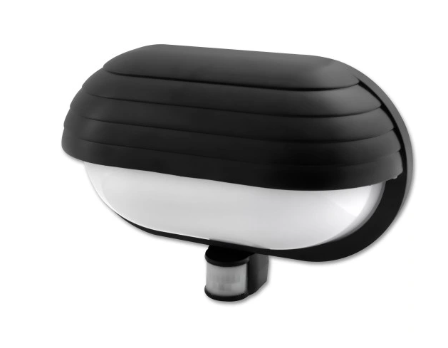 Weatherproof Bulkhead Light with PIR - Black