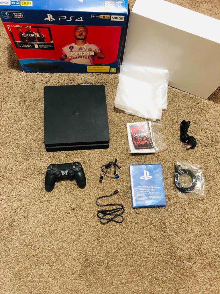 PS4 boxed  PS4 slim 500 gb boxed includes what’s shown in the picture mint condition £100