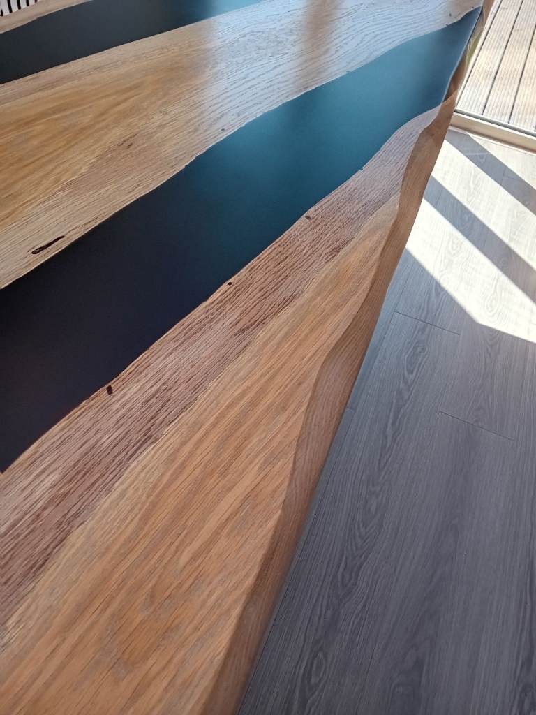 Gorgeous bespoke river island, live edge table brand new