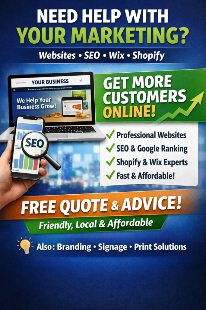 Do you need help with your Marketing Activities? Web design , WIX, Shopify SEO etc
