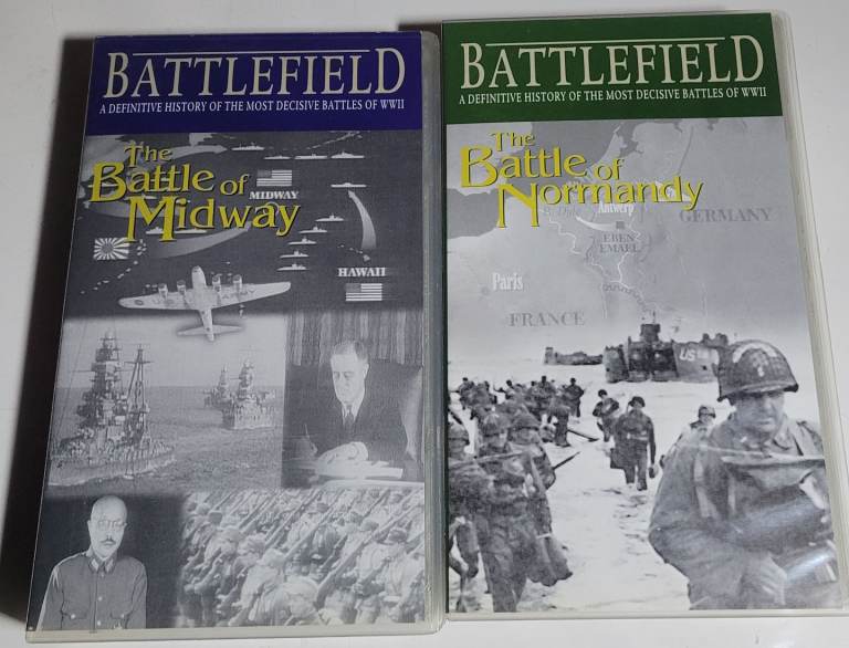 Battlefield  Thd Battle of Midway & Normandy vhs Videos Excellent Condition b13