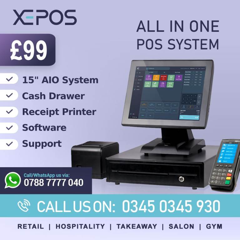 image for £99 BRAND NEW All in One XEPOS Takeaway System - EPOS Till Fast Food Pizza Indian Chinese