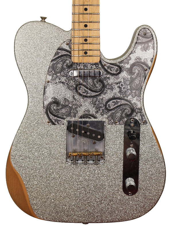 Fender Brad Paisley Roadworn Telecaster, Silver Sparkle (2021), Electric Guitar