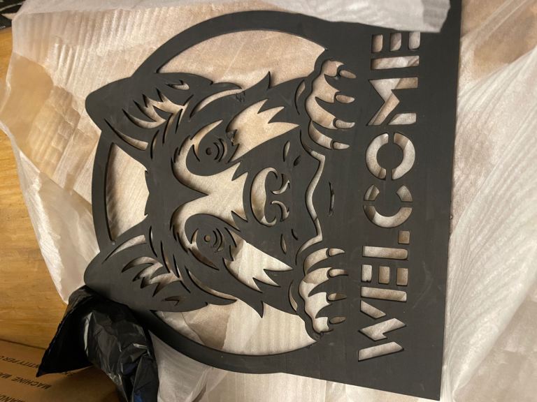 German shepherd welcome sign