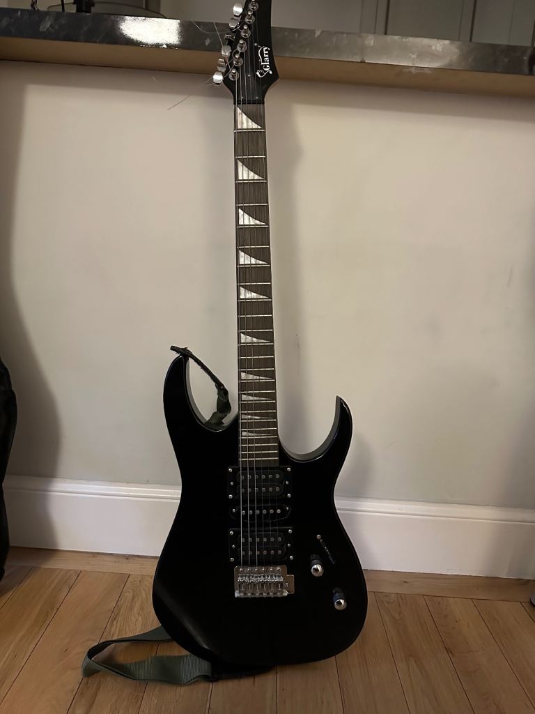 Electric Guitar Bundle (Black) + Gig Bag, Strap, Cable & Whammy Bar