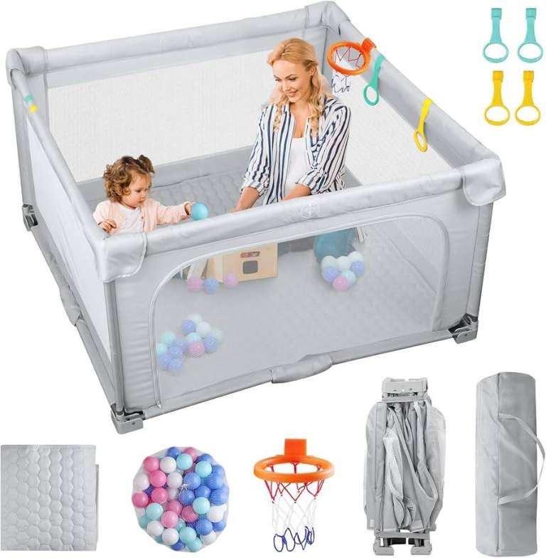 Large Baby Playpen with Mat 150*150cm Foldable
