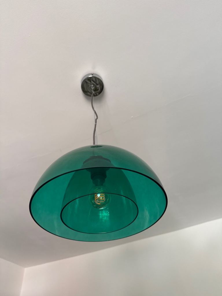 Retro Green Dome Pendant Light Shade – Good Condition